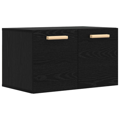 Wandschrank Schwarz Eichen-Optik 60 x 36,5 x 35 cm