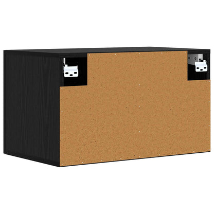 Wandschrank Schwarz Eichen-Optik 60 x 36,5 x 35 cm