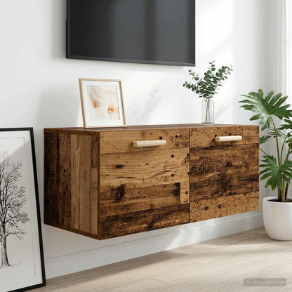 Wandschrank Wandhalterung Altholz 80 x 36,5 x 35 cm