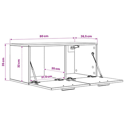 Wandschrank Wandhalterung Altholz 80 x 36,5 x 35 cm