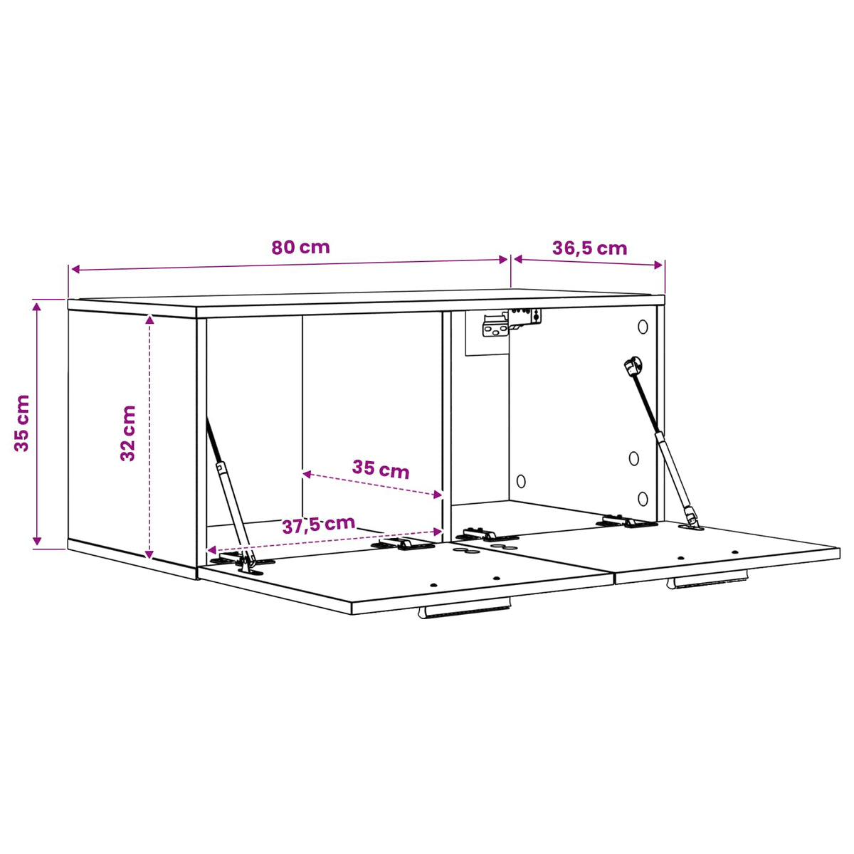 Wandschrank Wandhalterung Artisan-Eiche 80 x 36,5 x 35 cm
