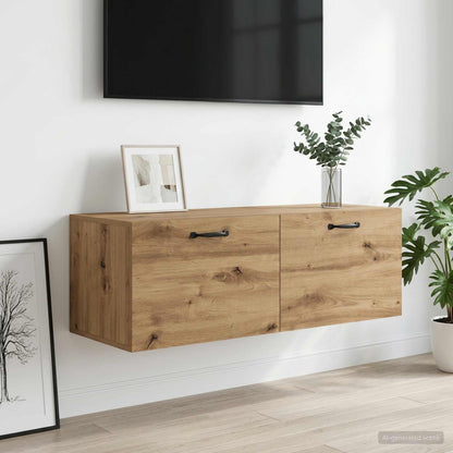 Wandschrank 100 x 36,5 x 35 cm Holzwerkstoff Artisan-Eiche