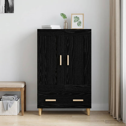 Highboard Schwarz Eichen-Optik 70 x 31 x 115 cm Holzwerkstoff