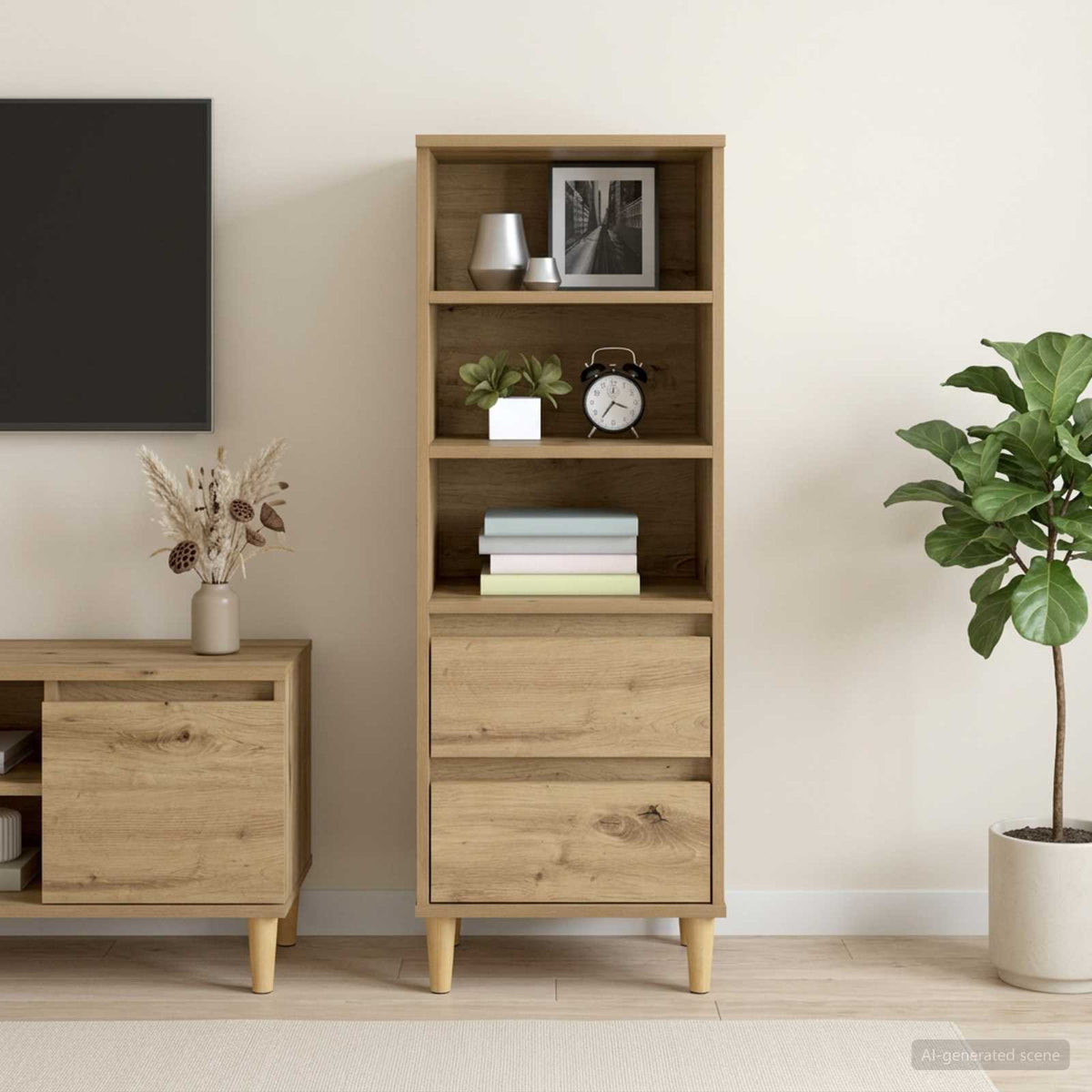 Highboard Artisan-Eiche 40 x 36 x 110 cm Holzwerkstoff