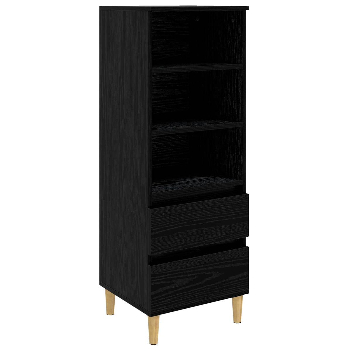 Highboard Schwarz Eichen-Optik 40 x 36 x 110 cm Holzwerkstoff