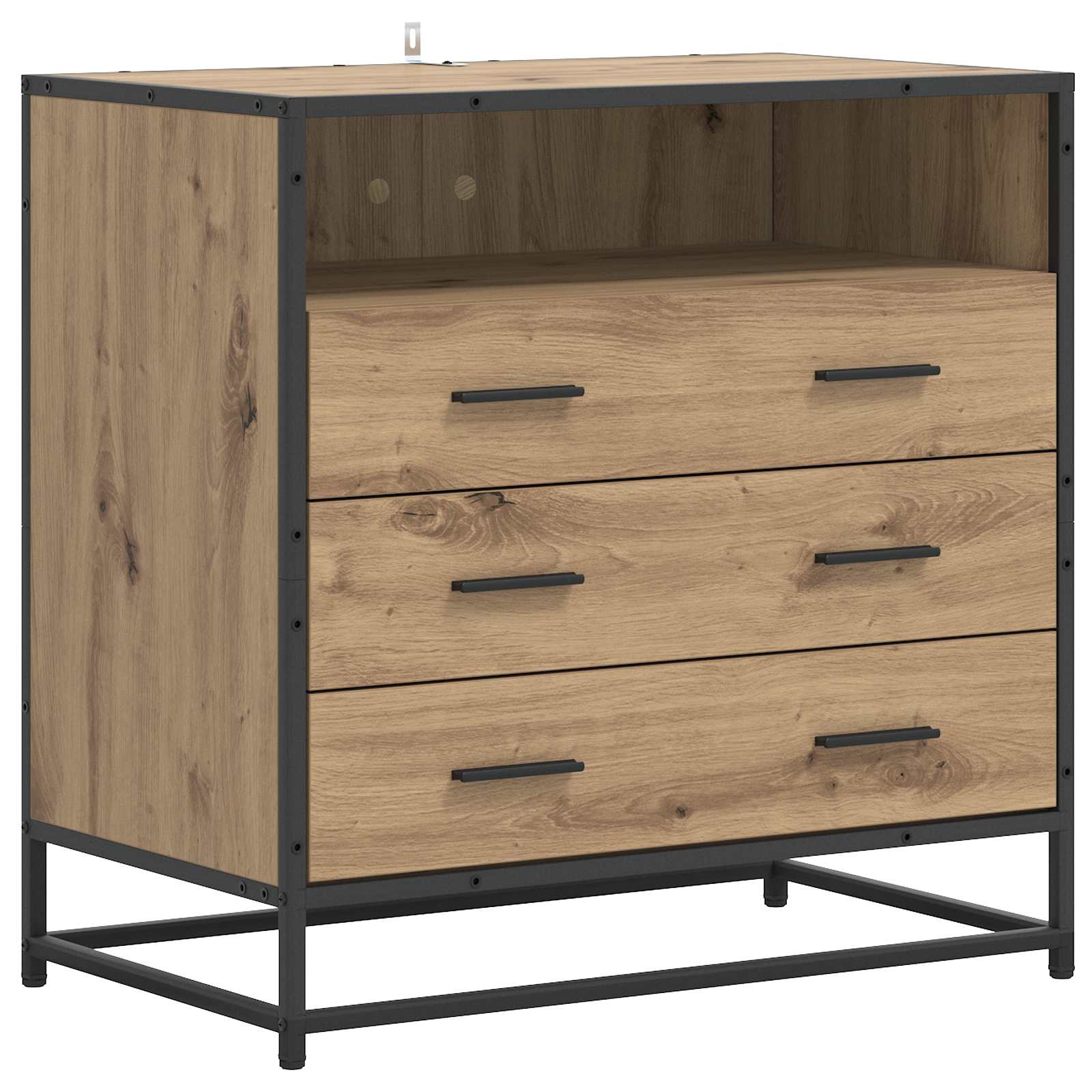 Schubladenschrank 3-Schublade Artisan-Eiche 70 x 41 x 70 cm