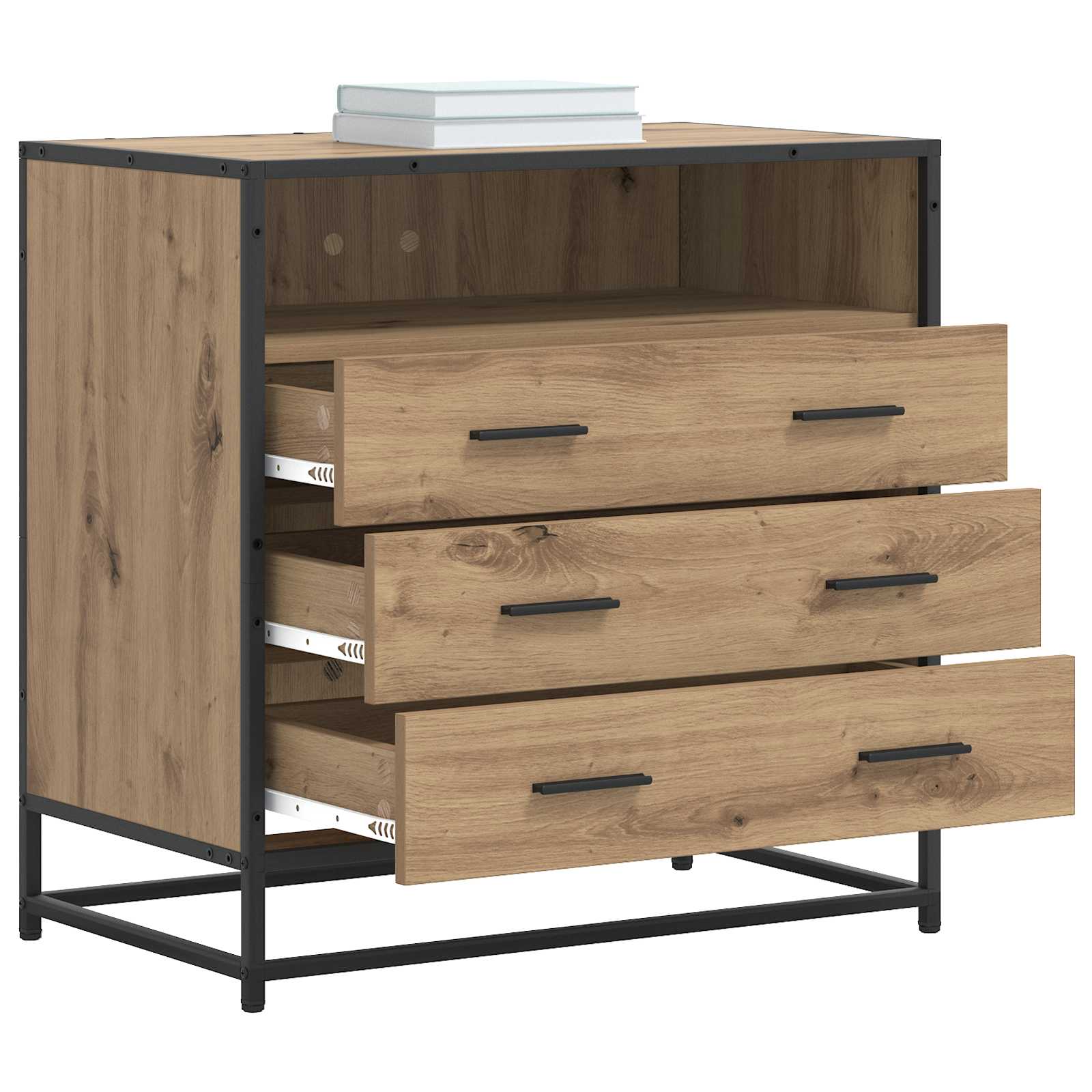 Schubladenschrank 3-Schublade Artisan-Eiche 70 x 41 x 70 cm