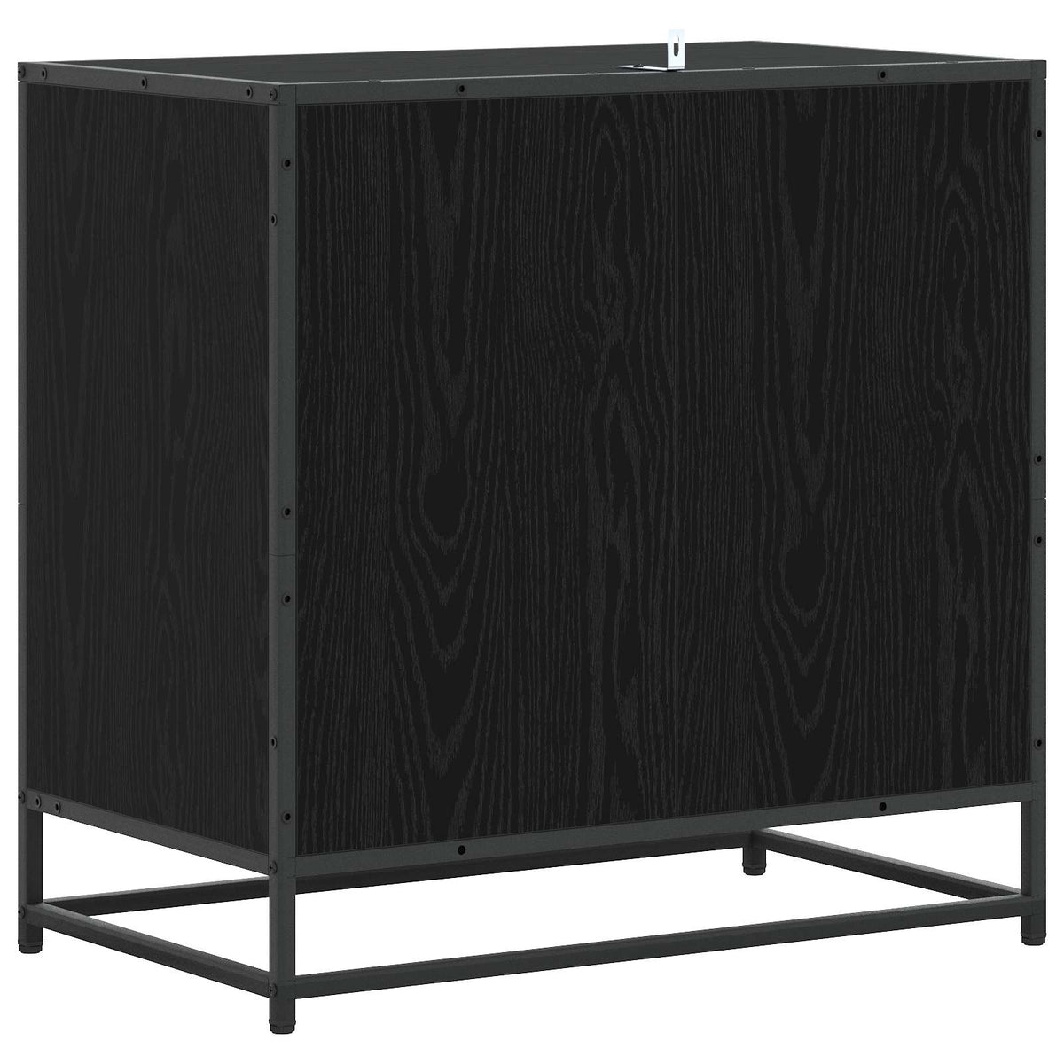 Schubladenschrank 3-Schublade Schwarz Eichen-Optik