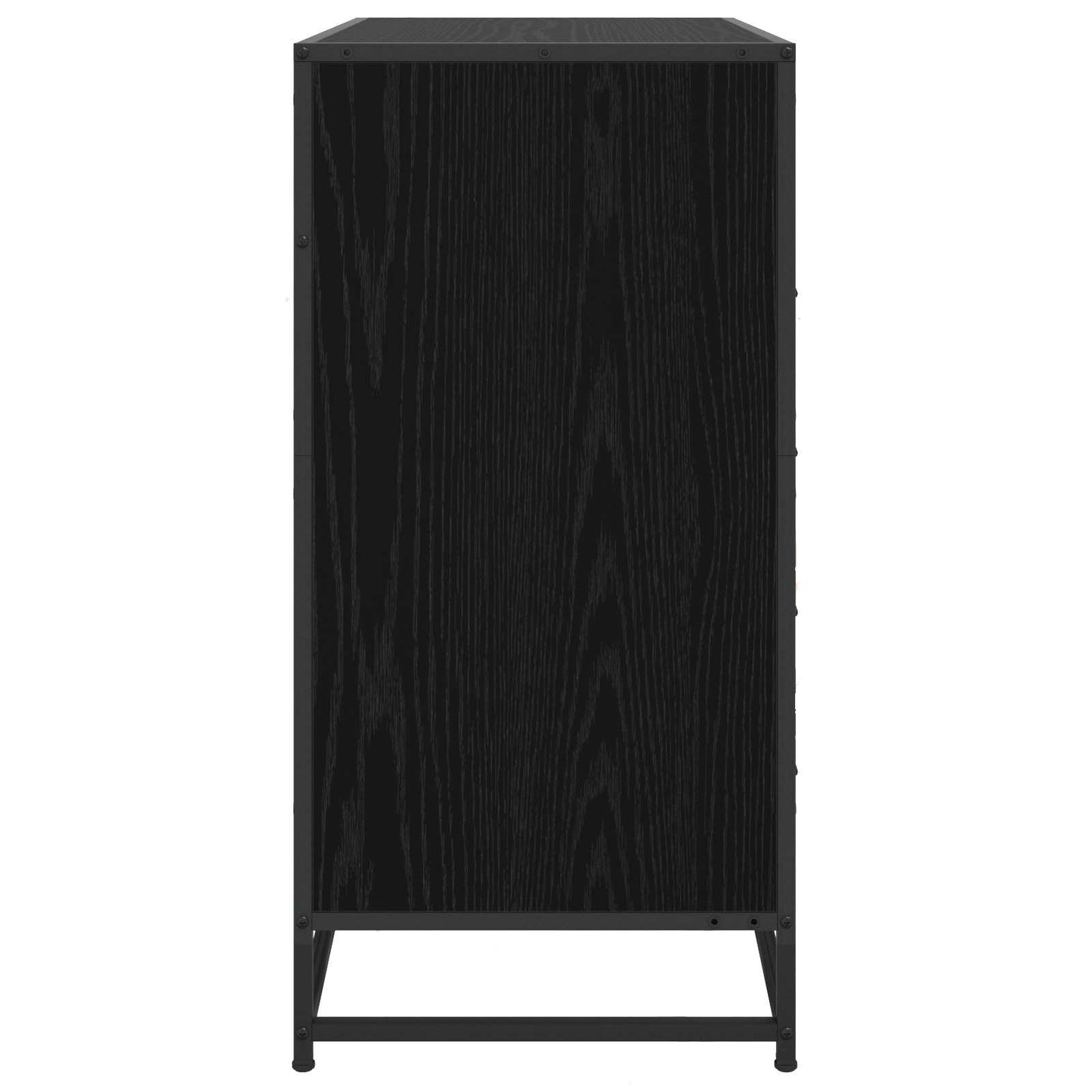 Schubladenschrank 4-Schublade Schwarz Eichen-Optik