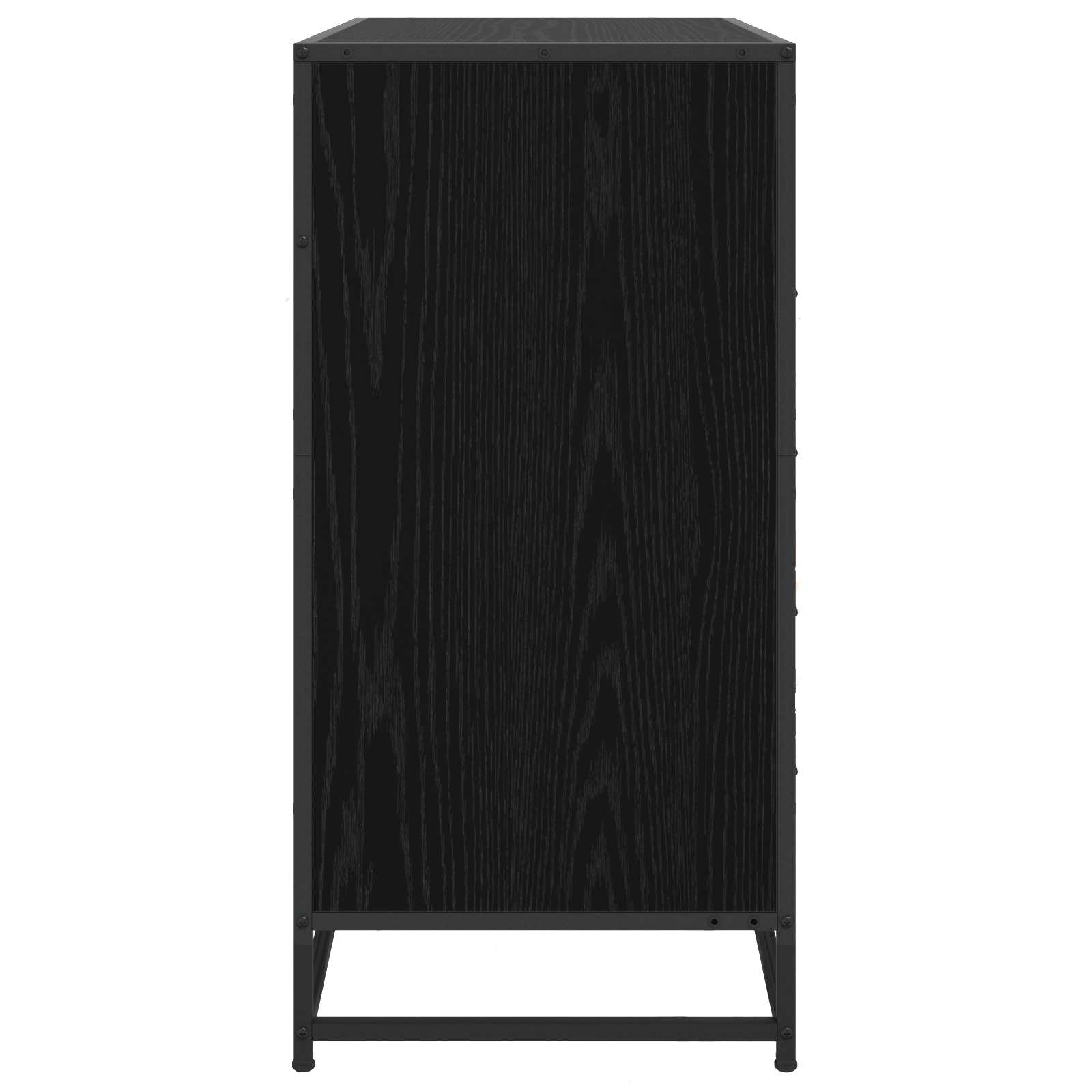 Schubladenschrank 4-Schublade Schwarz Eichen-Optik