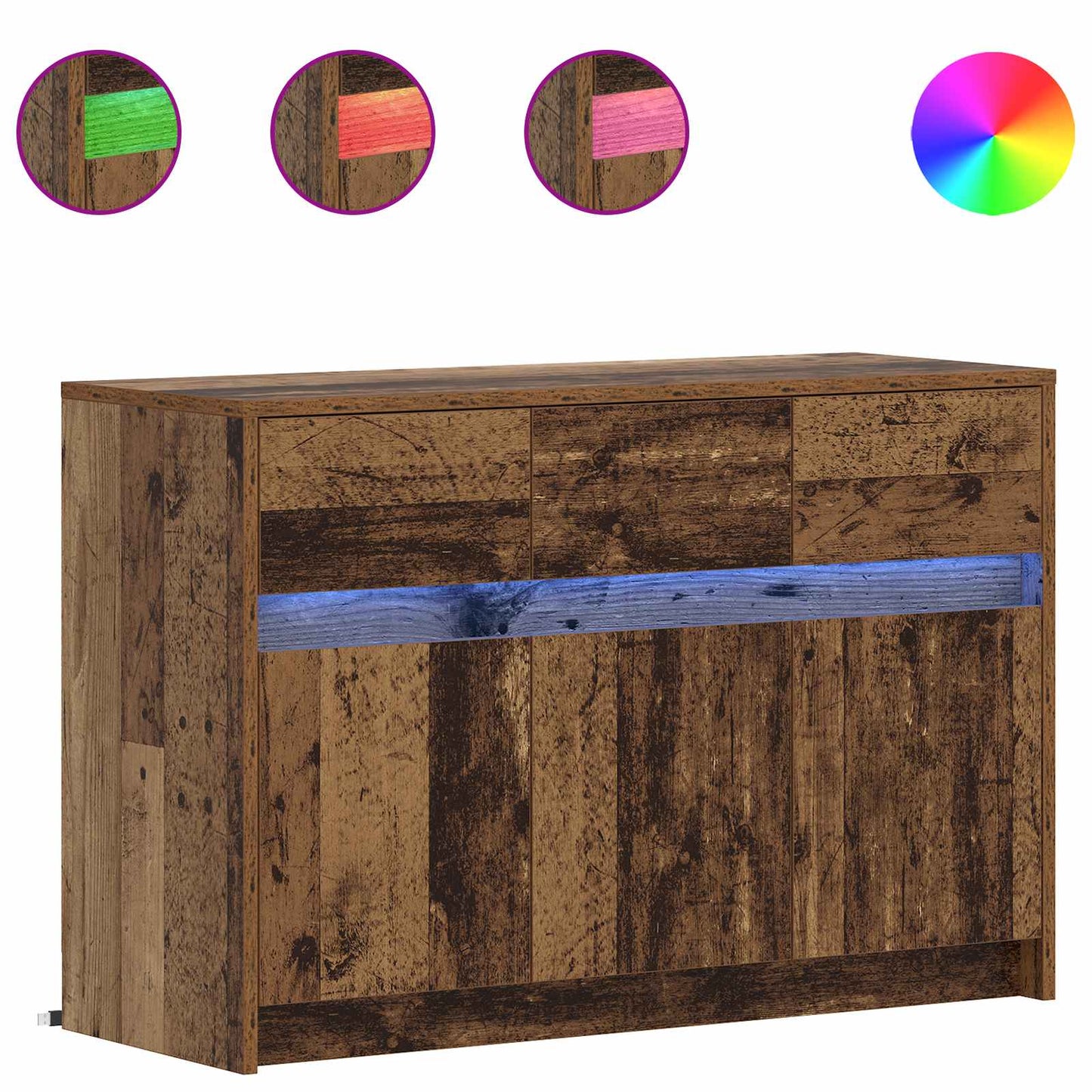 TV-Schränk 91 x 34 x 61 cm Altholz Holzwerkstoff
