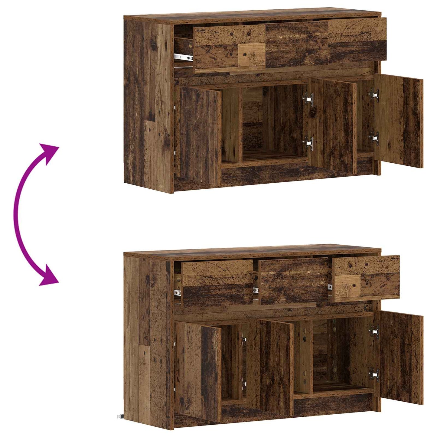 TV-Schränk 91 x 34 x 61 cm Altholz Holzwerkstoff