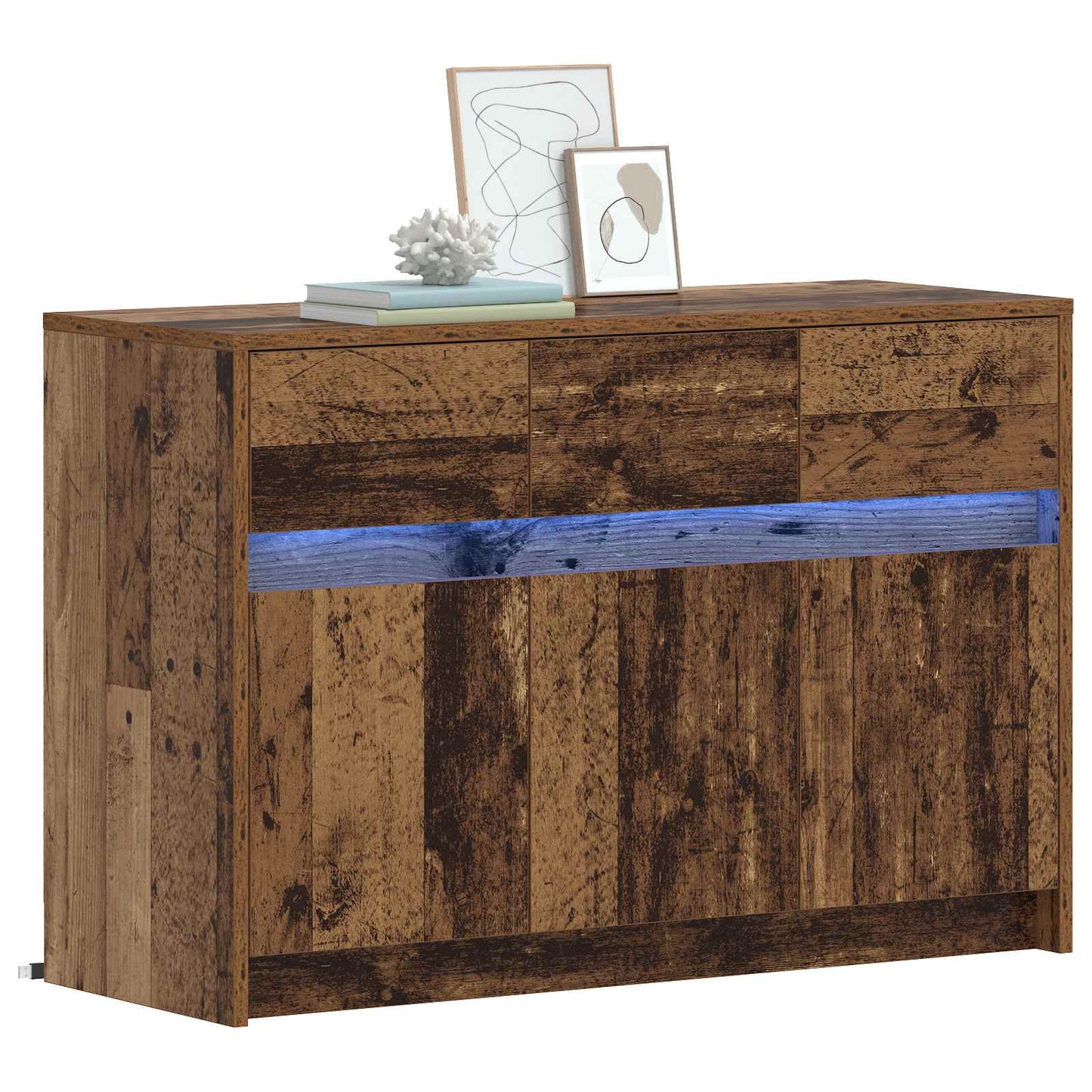 TV-Schränk 91 x 34 x 61 cm Altholz Holzwerkstoff
