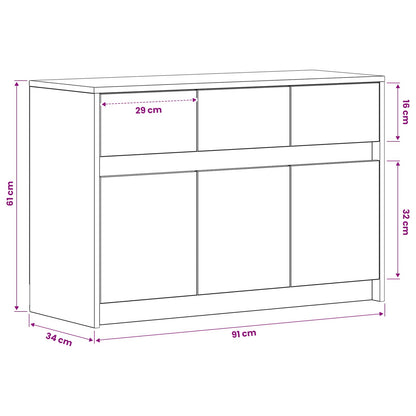 TV-Schränk 91 x 34 x 61 cm Artisan-Eiche Holzwerkstoff