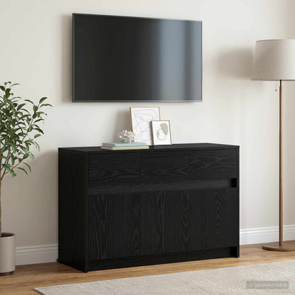 TV-Schränk 91 x 34 x 61 cm Schwarz Eichen-Optik Holzwerkstoff