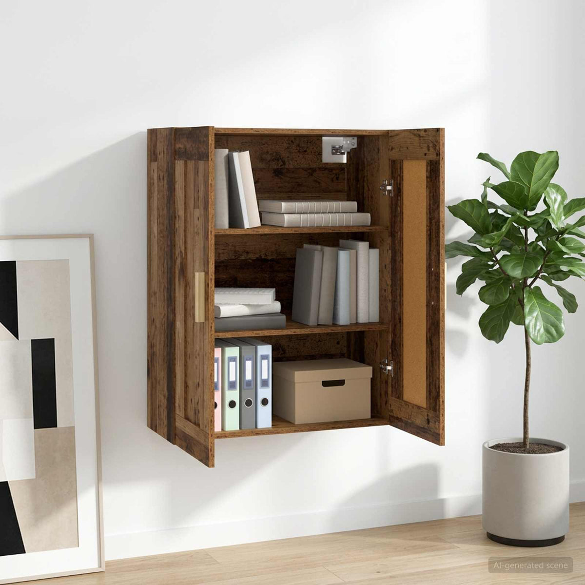 Wandschrank Wandhalterung Altholz 69,5 x 34 x 90 cm