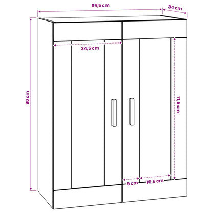 Wandschrank Wandhalterung Altholz 69,5 x 34 x 90 cm