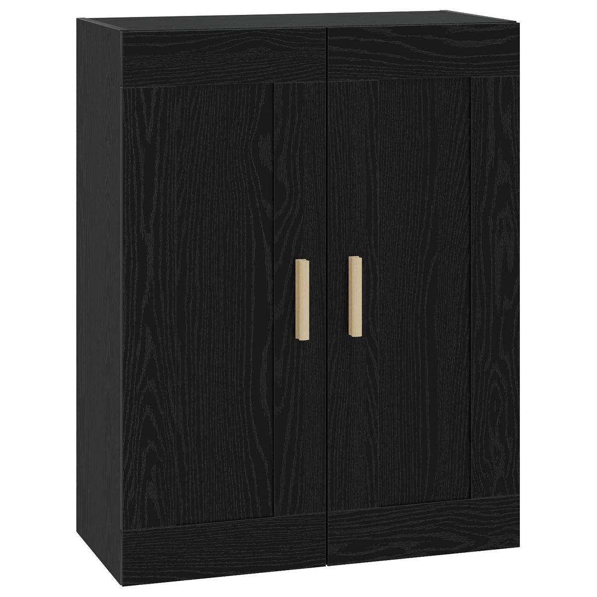 Wandschrank Wandhalterung Schwarz Eichen-Optik Holzwerkstoff