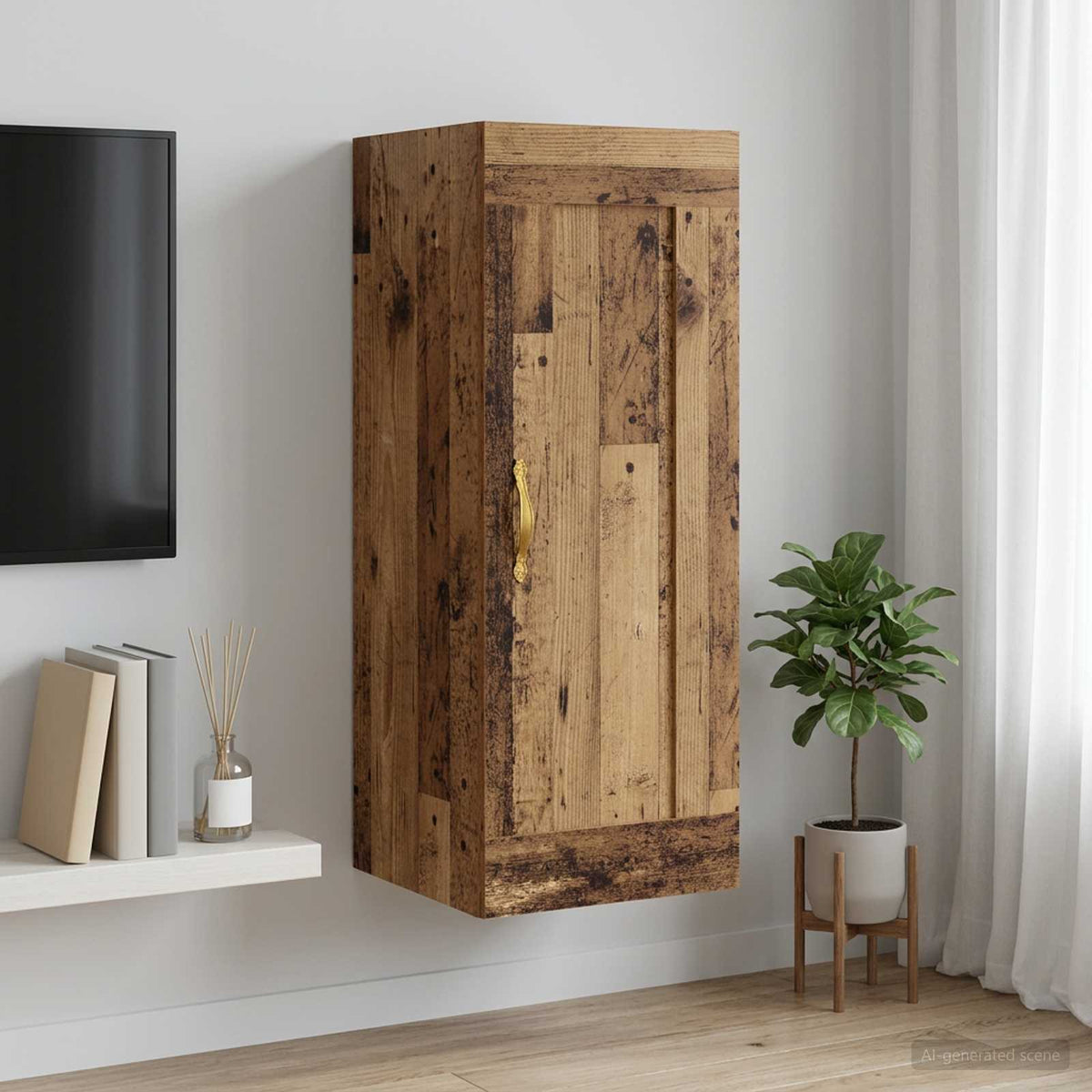 Wandschrank Altholz 34,5 x 34 x 90 cm Holzwerkstoff