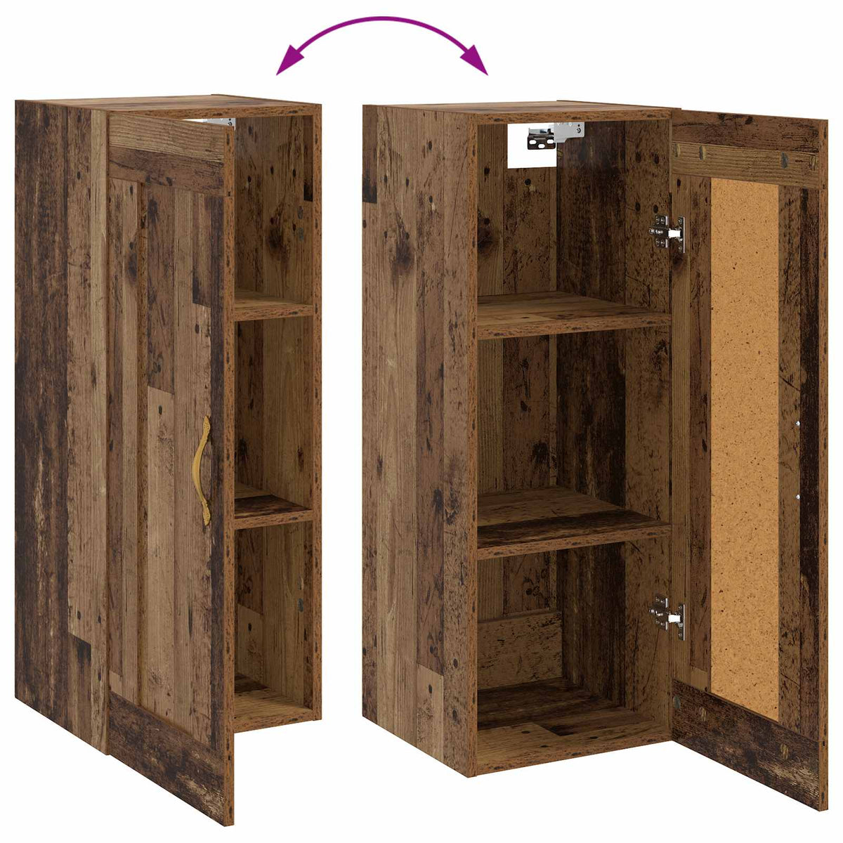 Wandschrank Altholz 34,5 x 34 x 90 cm Holzwerkstoff