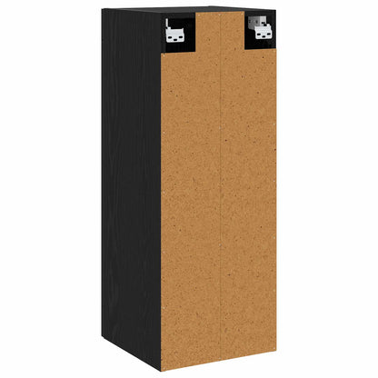 Wandschrank Schwarz Eichen-Optik 34,5 x 34 x 90 cm