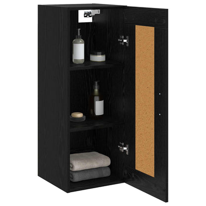Wandschrank Schwarz Eichen-Optik 34,5 x 34 x 90 cm