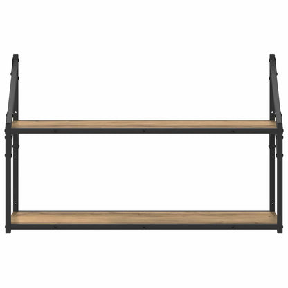 Wandregal Wandhalterung Artisan-Eiche 80 x 21 x 51 cm Metall PB