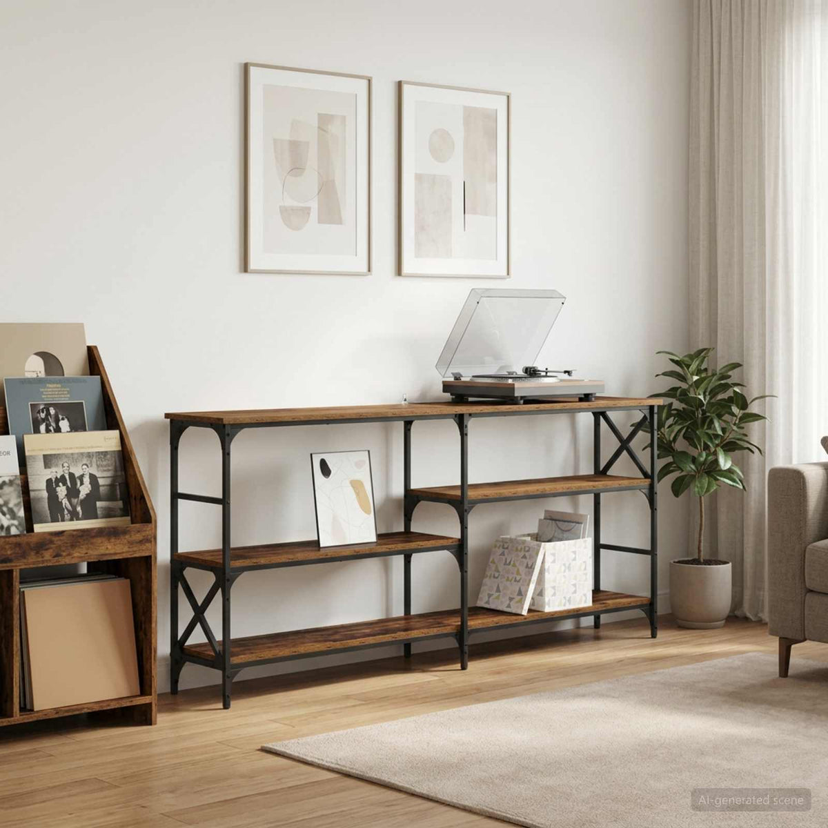 Konsolentisch Altholz 180 x 29 x 76,5 cm Metall PB