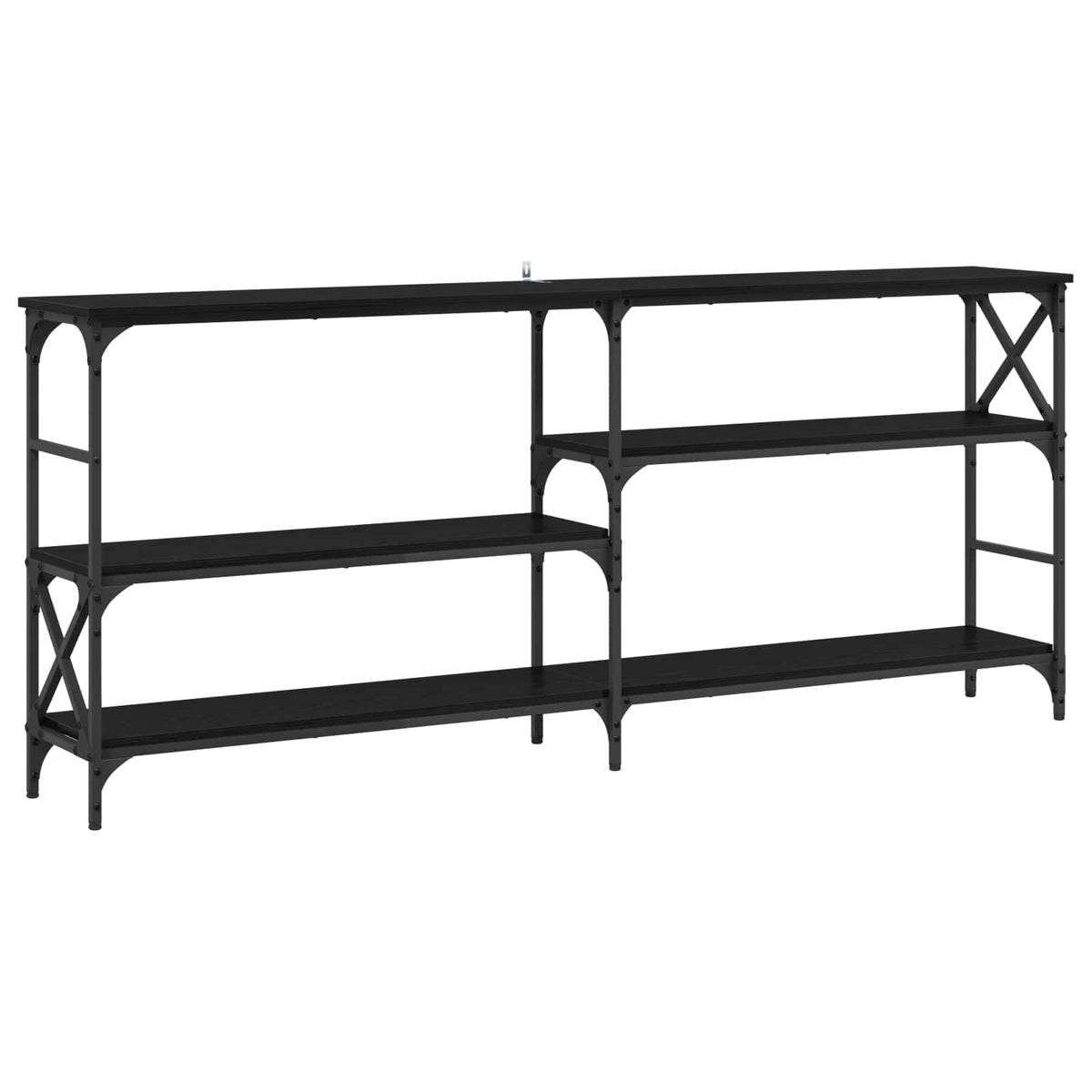 Konsolentisch Schwarz Eichen-Optik 180 x 29 x 76,5 cm Metall PB