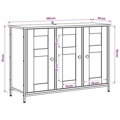 Sideboard Artisan-Eiche 100 x 35 x 70 cm Holzwerkstoff
