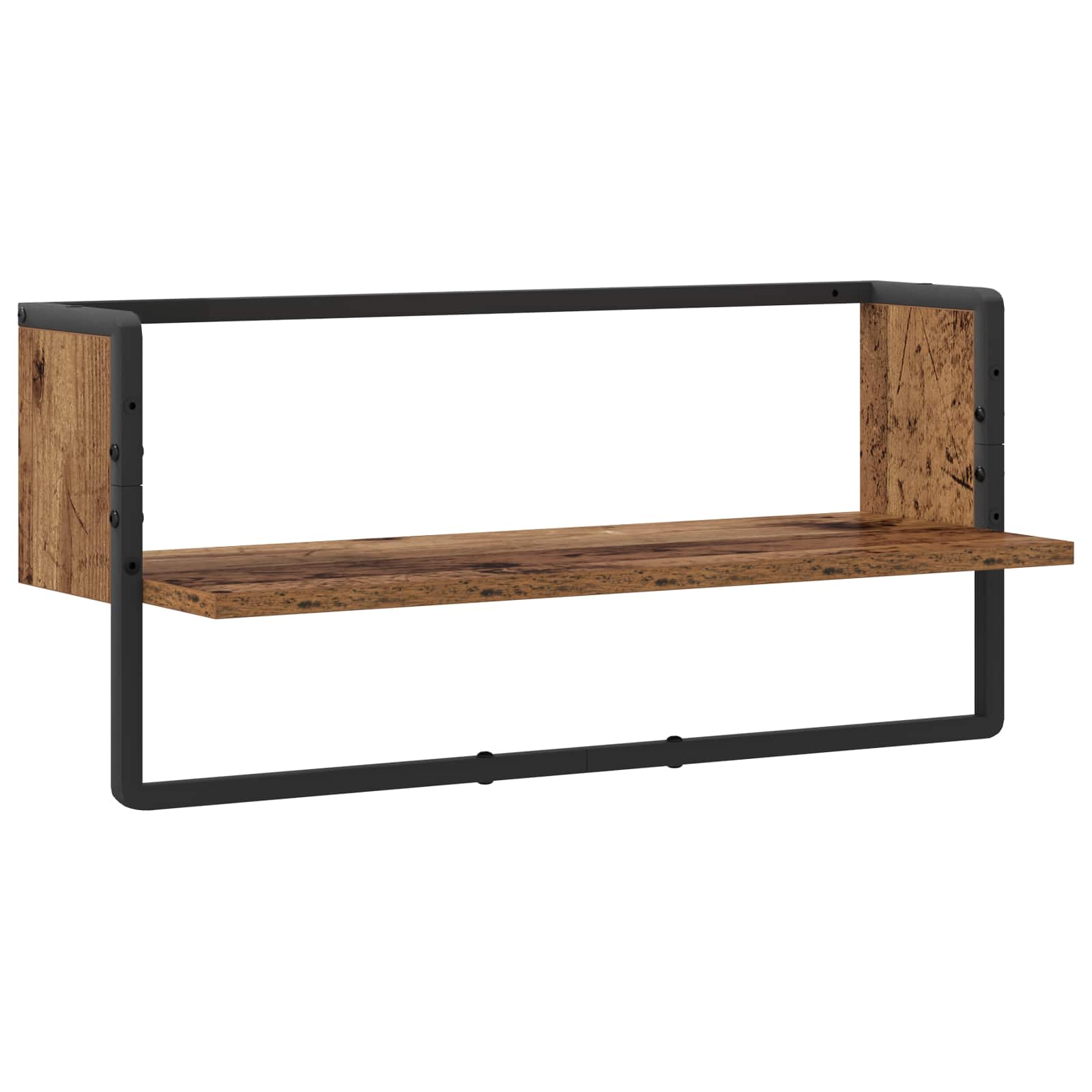 Wandregal Wandhalterung Altholz 65 x 25 x 30 cm Metall PB