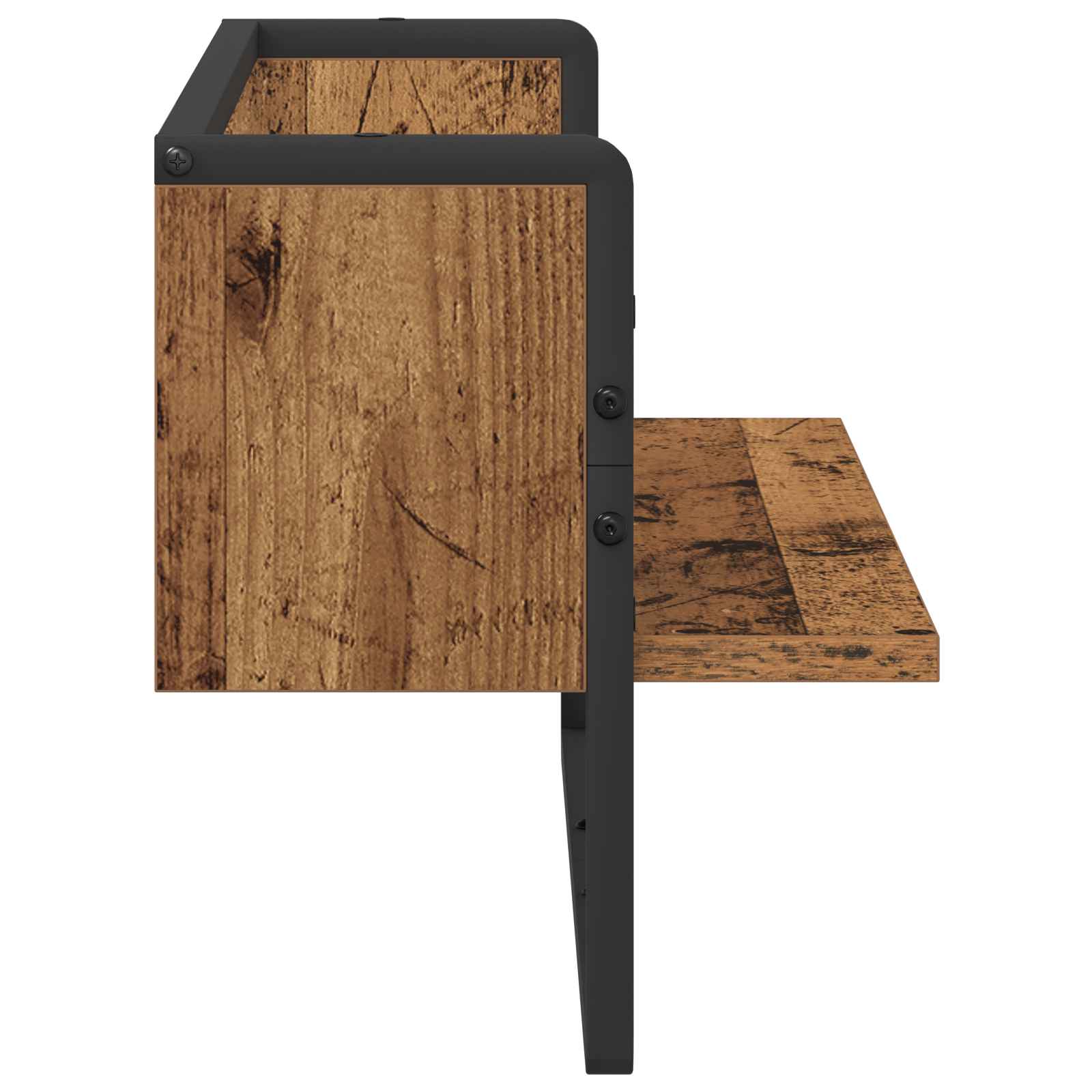 Wandregal Wandhalterung Altholz 65 x 25 x 30 cm Metall PB