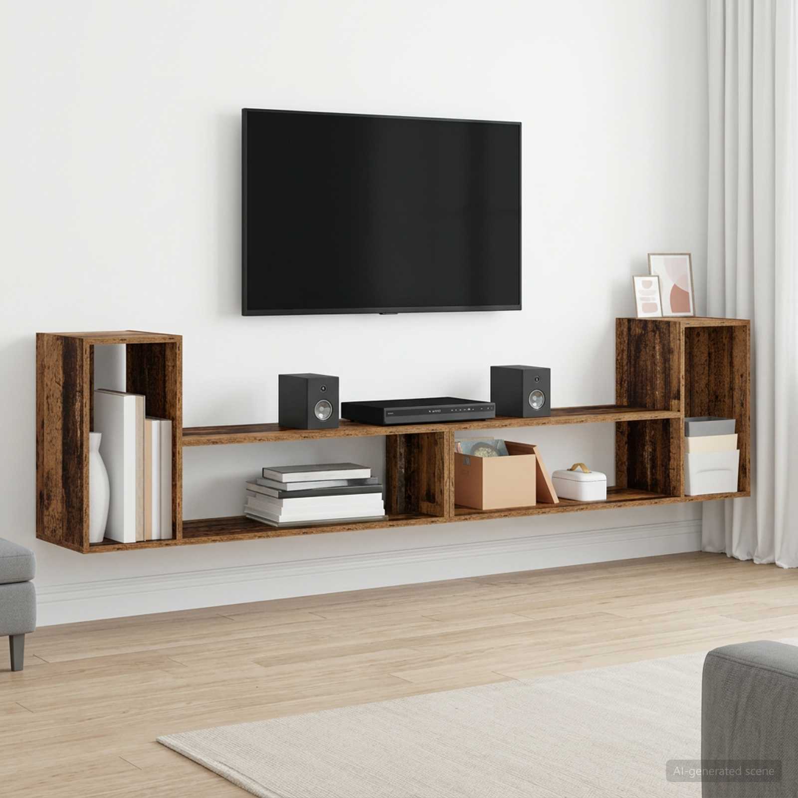 TV-Schränk 100 x 30 x 50 cm Altholz Holzwerkstoff
