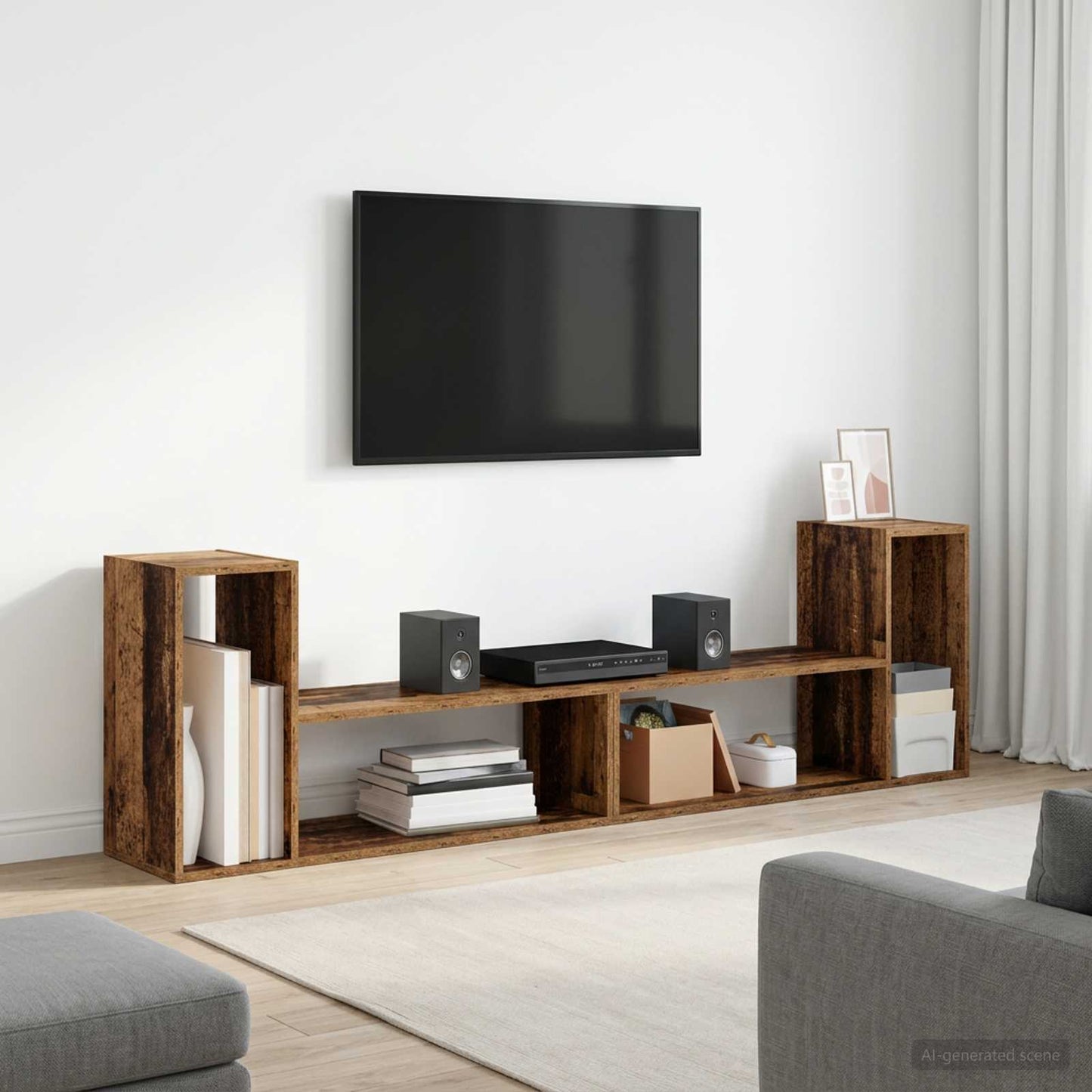 TV-Schränk 100 x 30 x 50 cm Altholz Holzwerkstoff