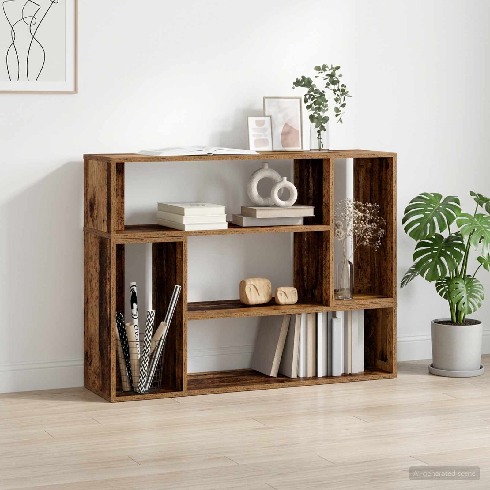 TV-Schränk 100 x 30 x 50 cm Altholz Holzwerkstoff