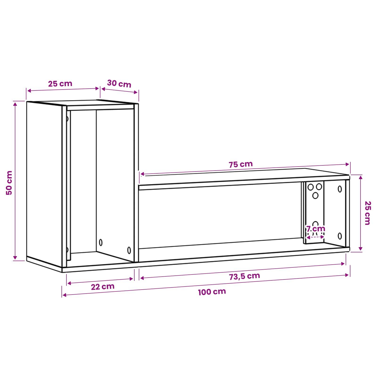 TV-Schränk 100 x 30 x 50 cm Altholz Holzwerkstoff