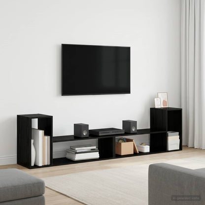 TV-Schränk 100 x 30 x 50 cm Schwarz Eichen-Optik Holzwerkstoff