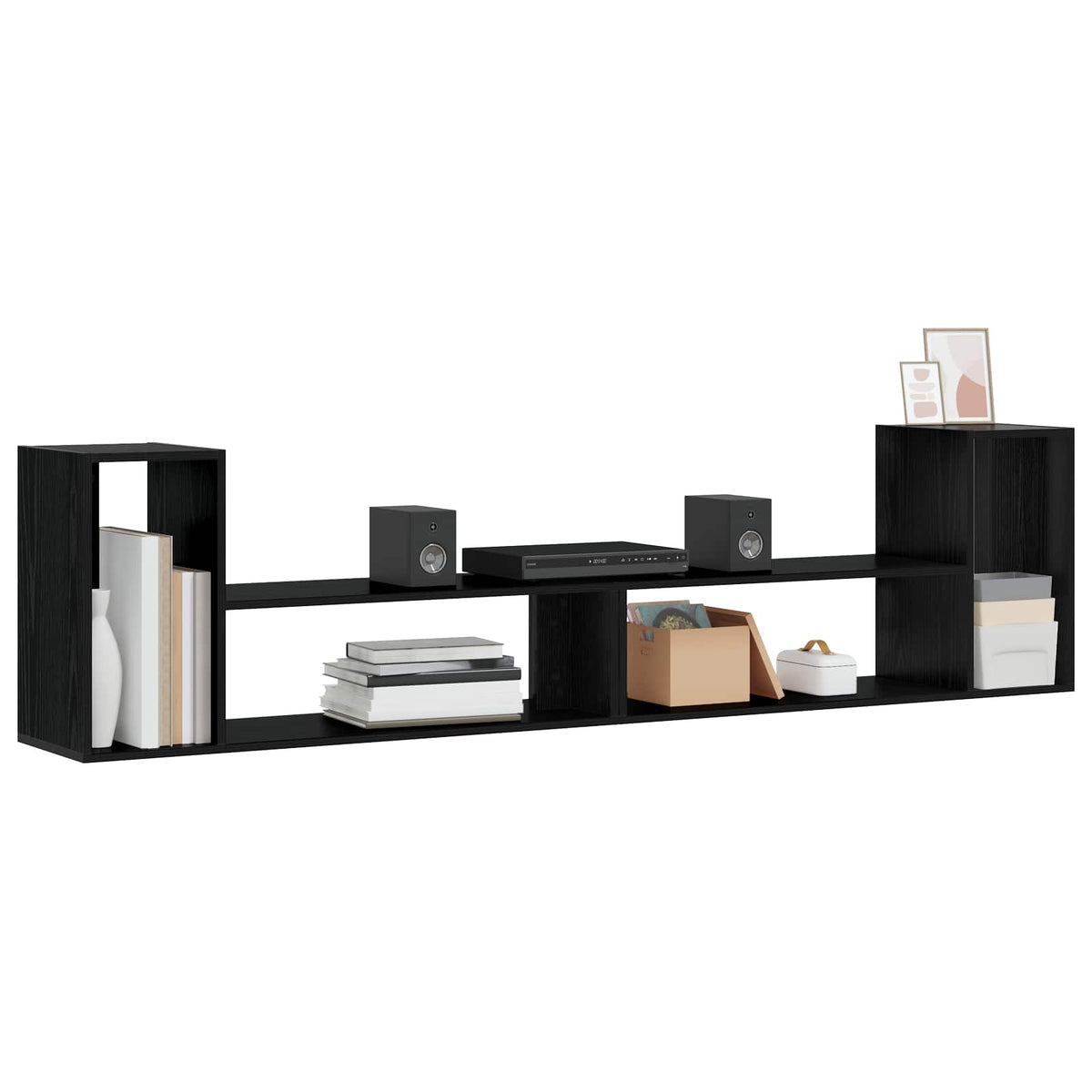 TV-Schränk 100 x 30 x 50 cm Schwarz Eichen-Optik Holzwerkstoff