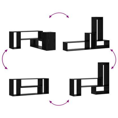 TV-Schränk 100 x 30 x 50 cm Schwarz Eichen-Optik Holzwerkstoff