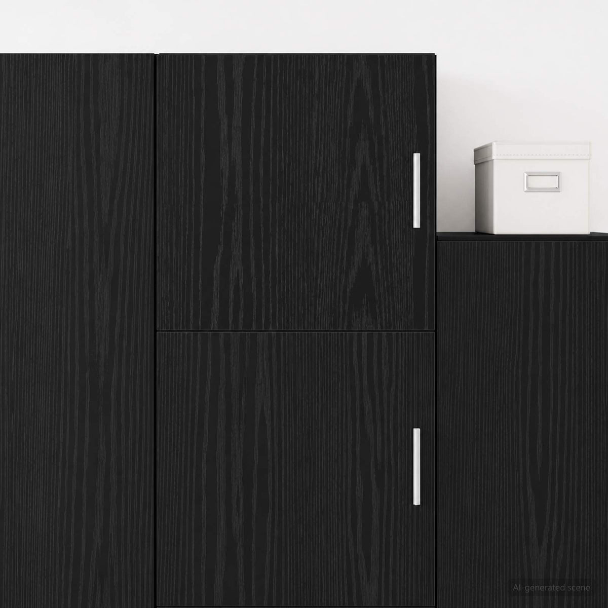 Wandschrank Schwarz Eichen-Optik 40 x 42,5 x 40 cm