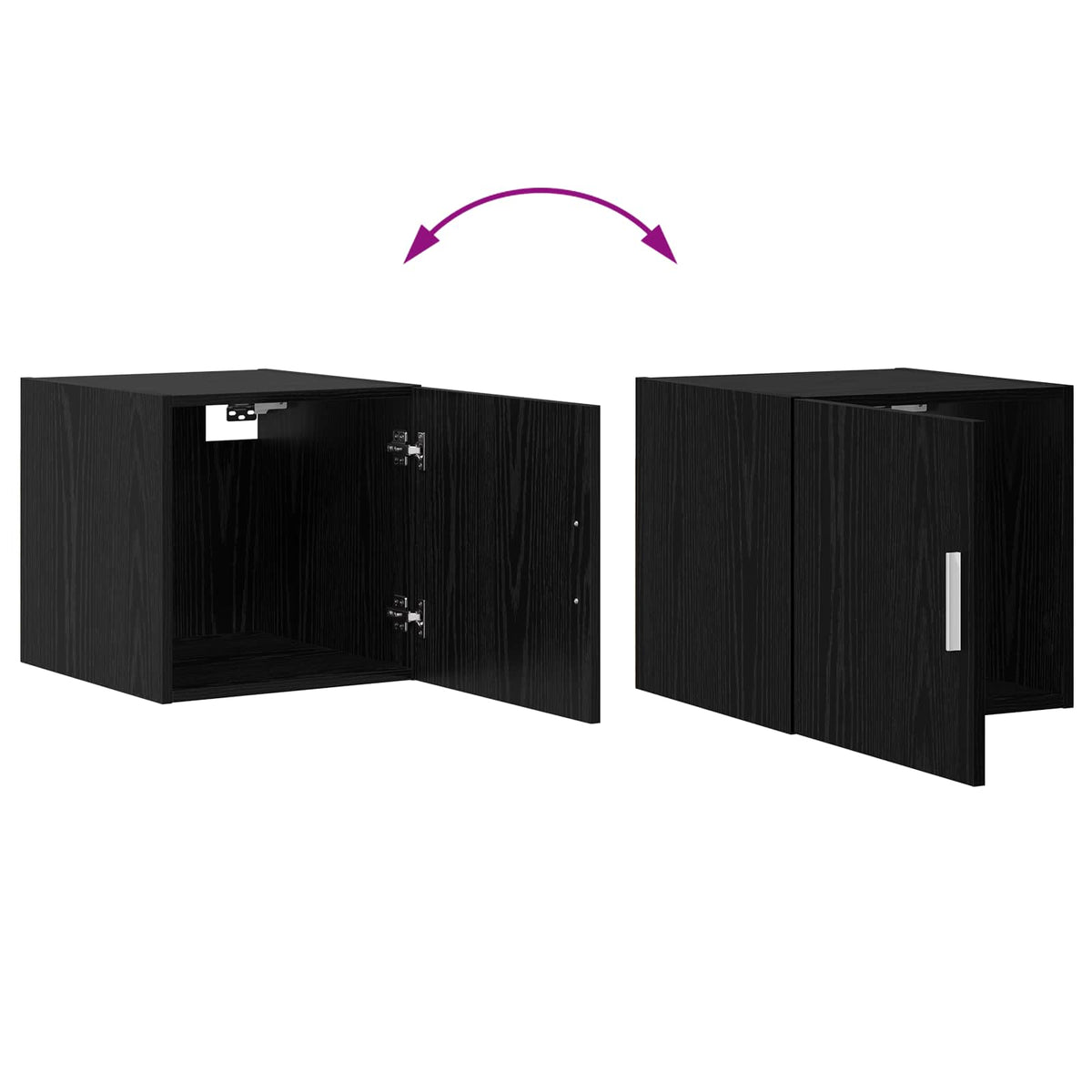 Wandschrank Schwarz Eichen-Optik 40 x 42,5 x 40 cm