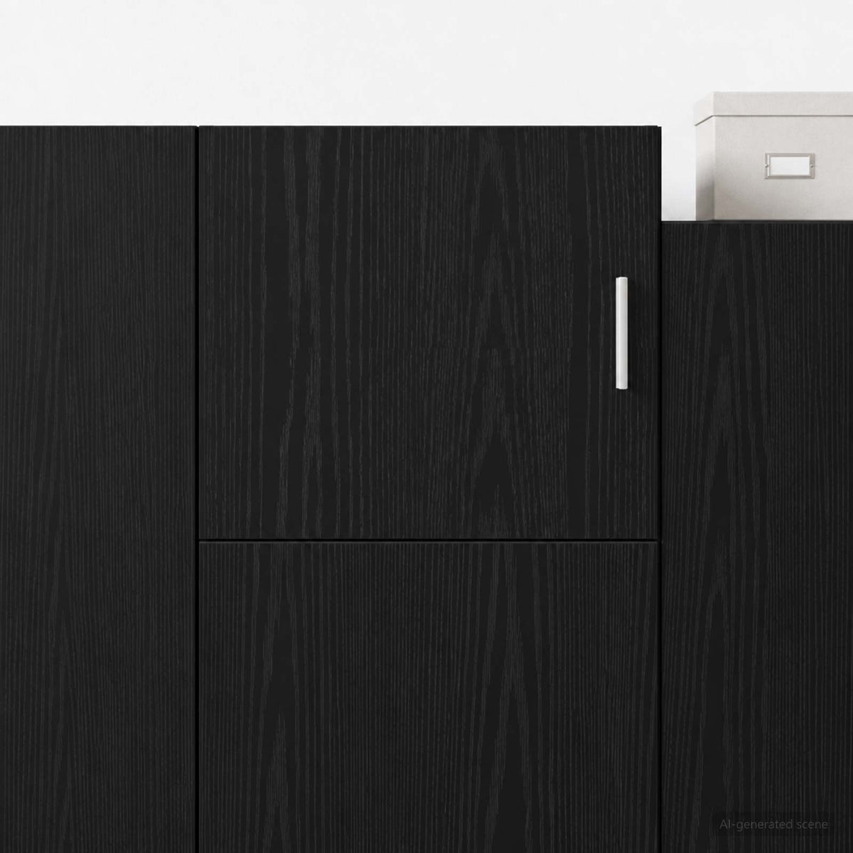 Wandschrank Schwarz Eichen-Optik 45 x 42,5 x 40 cm