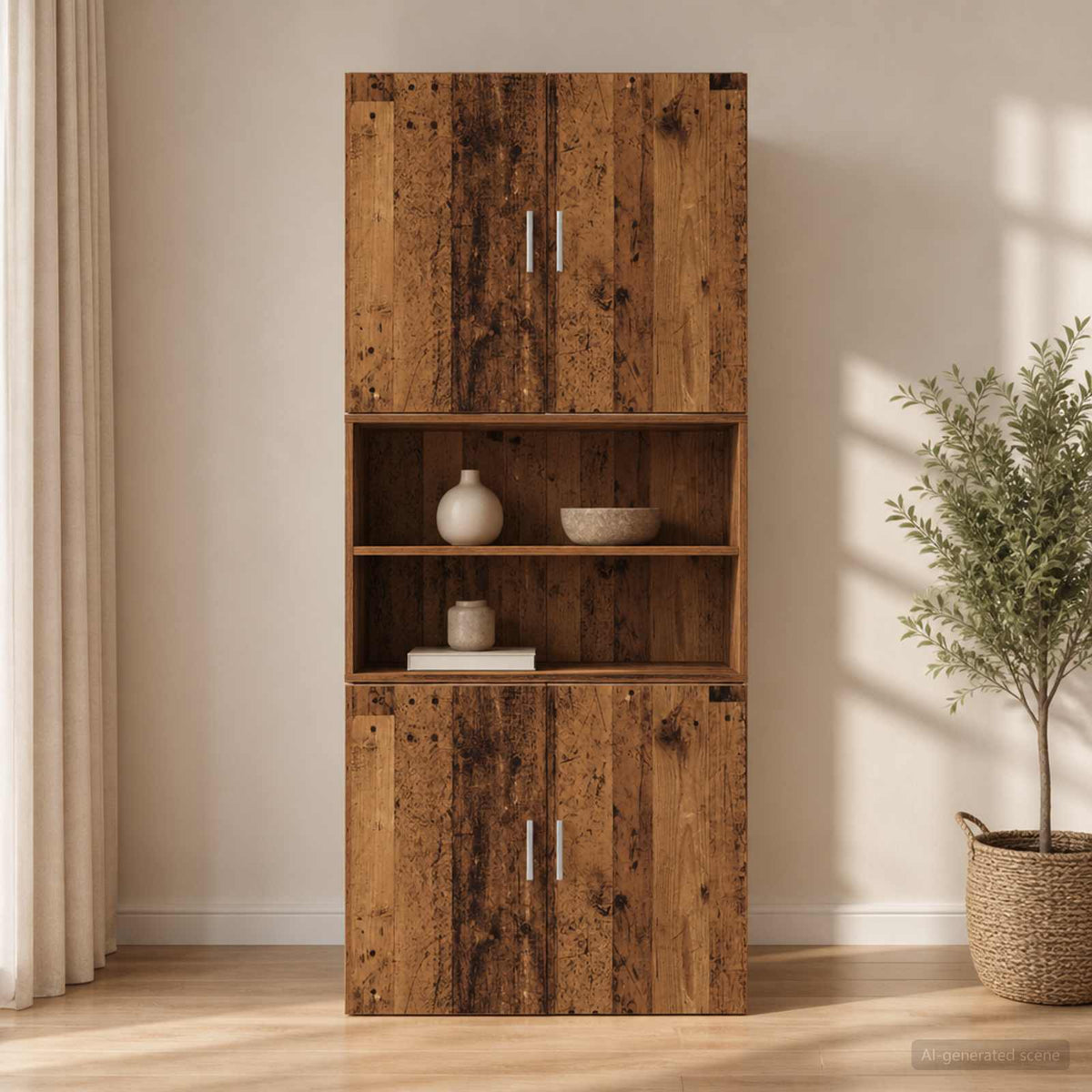 Wandschrank Altholz 80 x 42,5 x 64 cm Holzwerkstoff