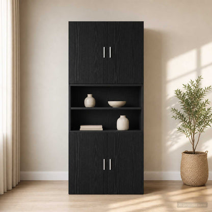 Wandschrank Schwarze Eiche 80 x 42,5 x 64 cm Holzwerkstoff