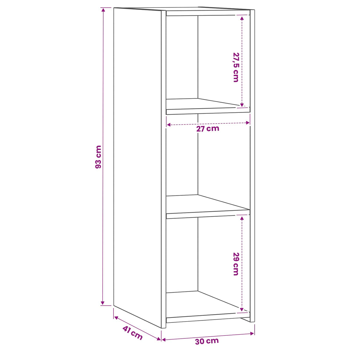 Sideboard Altholz 30 x 41 x 93 cm Holzwerkstoff