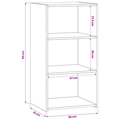 Sideboard Schwarz Eichen-Optik 50 x 41 x 93 cm Holzwerkstoff