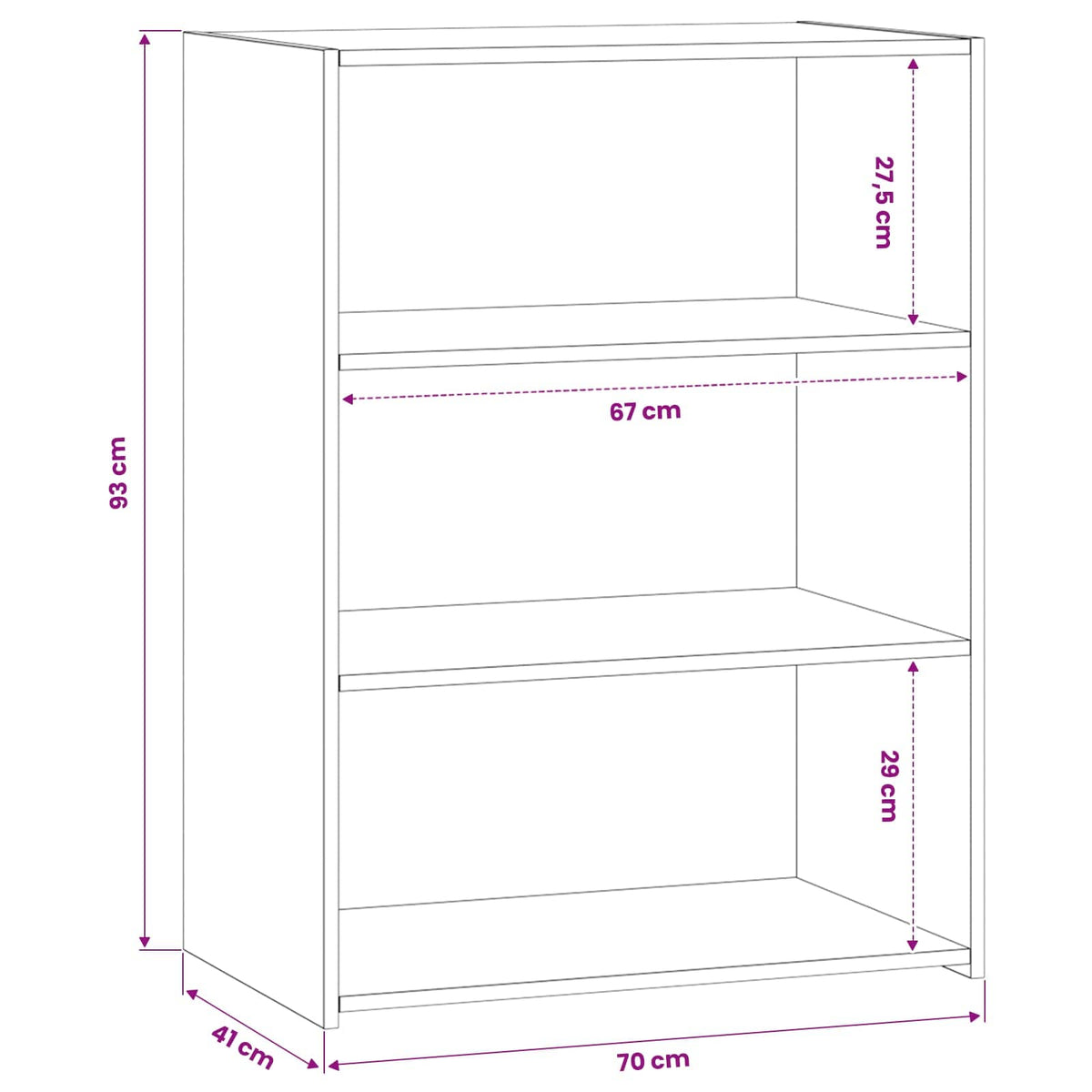 Sideboard Altholz 70 x 41 x 93 cm Holzwerkstoff