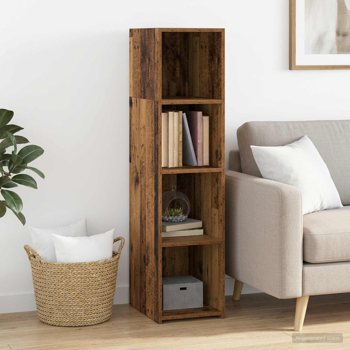 Highboard Altholz 30 x 41 x 124 cm Holzwerkstoff