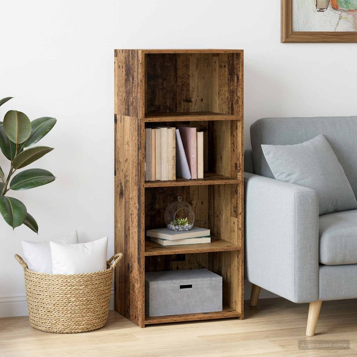 Highboard Altholz 50 x 41 x 124 cm Holzwerkstoff