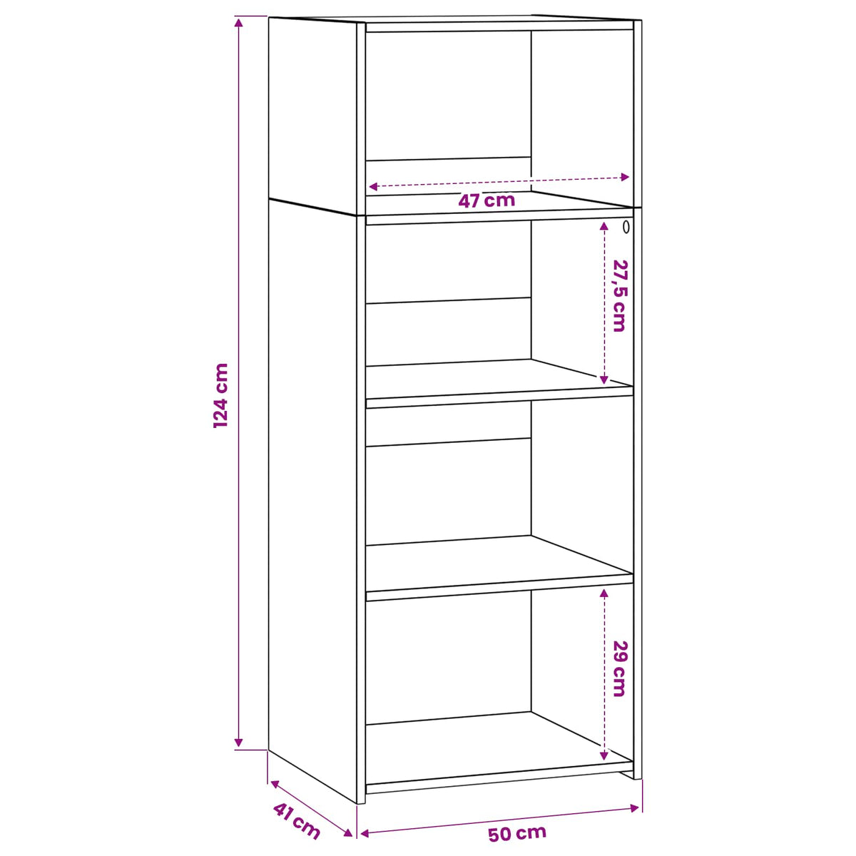 Highboard Altholz 50 x 41 x 124 cm Holzwerkstoff